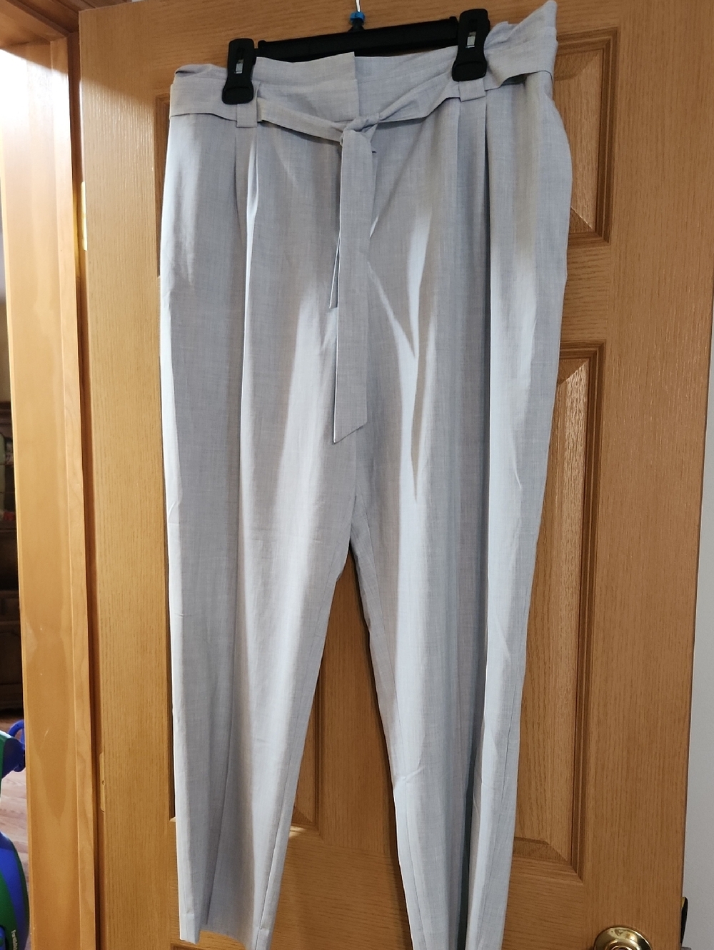 Calvin Klein Light Gray Paperbag Waist Dress Pants